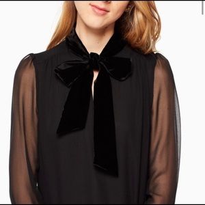 Kate Spade Velvet Bow Blouse
